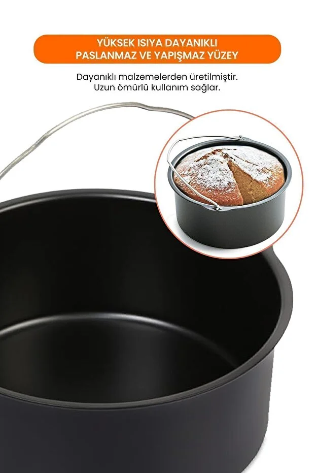 GoldMaster Airfryer Sıcak Hava Fritözü Pişirme Kabı Izgara Teli Şiş Pişirme Aparatları Aksesuar Seti